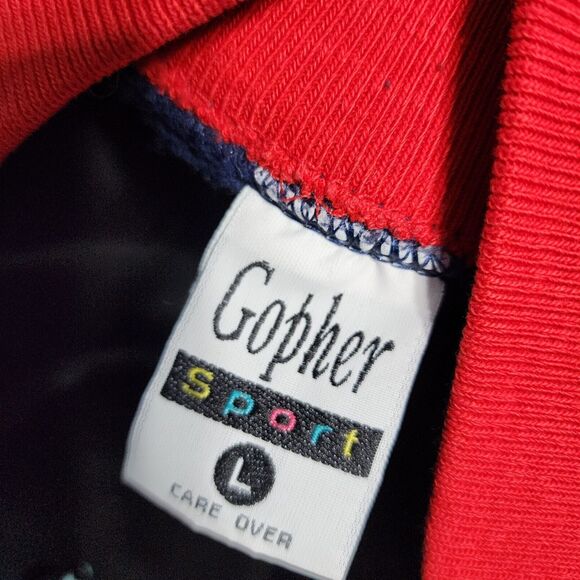 Vintage Womens Apple Print Navy Red Pullover  L Grandma Core 90s USA Sweatshirt - Picture 6 of 6